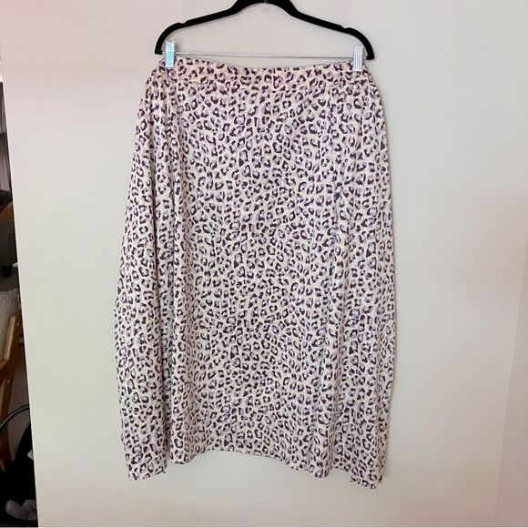 Torrid NWT Womens Plus Size Silky Leopard Print Flowy High Waisted Skirt Size 6X - Picture 4 of 10